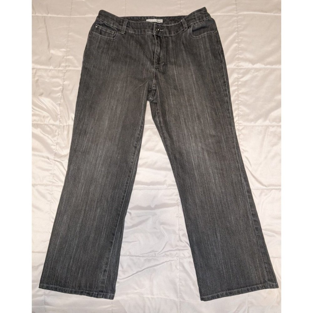 Chico's Platinum Ultimate Fit Boot Leg Jeans - Size 2.5 Short (L/14) - Dark Gray